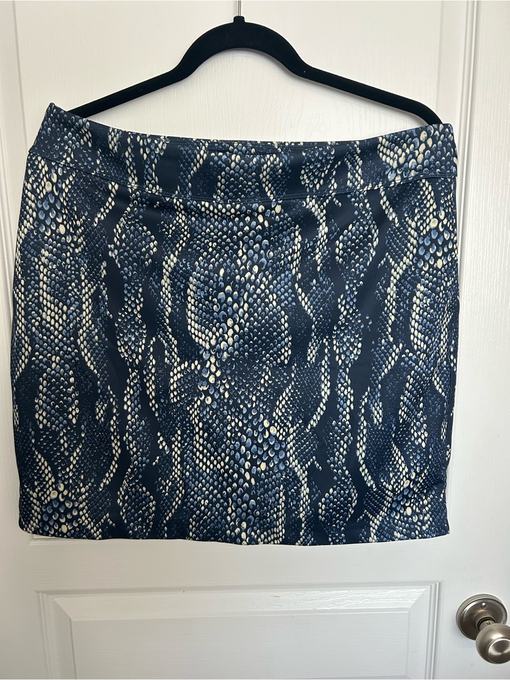 Snake-Print Navy Mini Skort